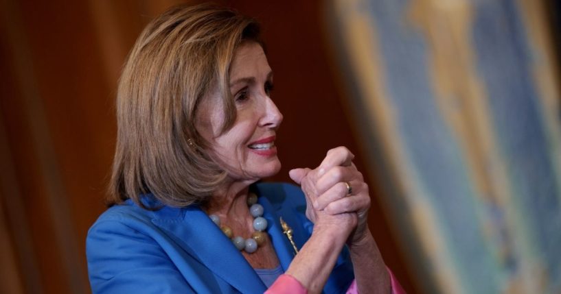 Speaker of the House Nancy Pelosi is seen speaking in Washington, D.C., on Thursday.