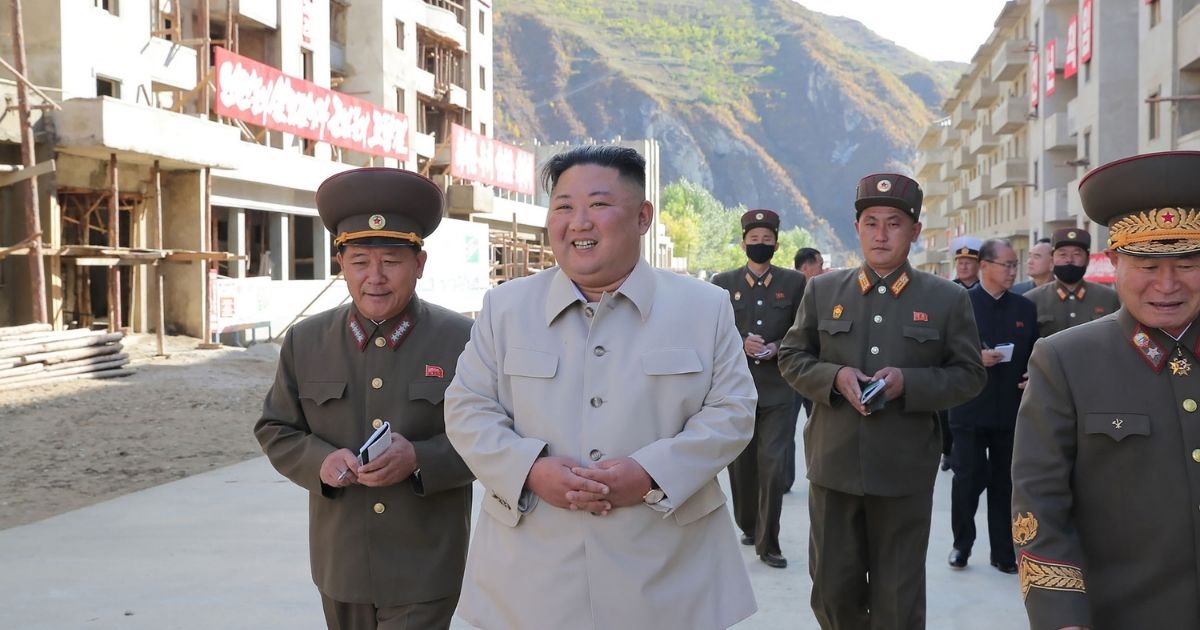 An undated picture released by North Korea's official Korean Central News Agency shows North Korean leader Kim Jong Un surveying the rehabilitation site in the Komdok area of South Hamgyong Province.