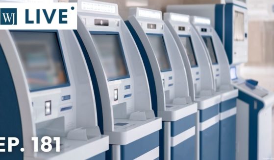 Rows of electronic self-service counters.