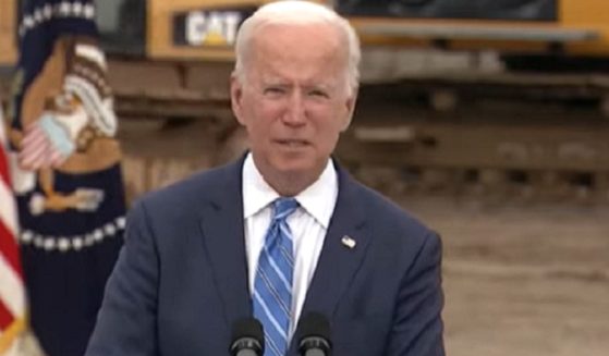 President Joe Biden delivering a speech Tuesday in Howell, Michigan.