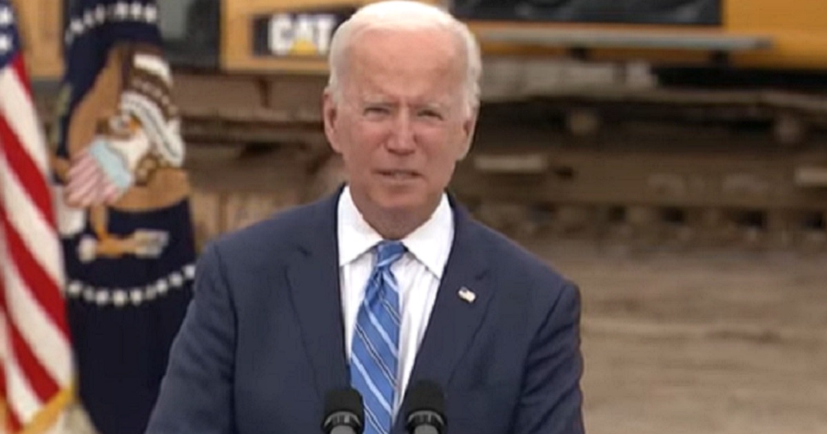 President Joe Biden delivering a speech Tuesday in Howell, Michigan.