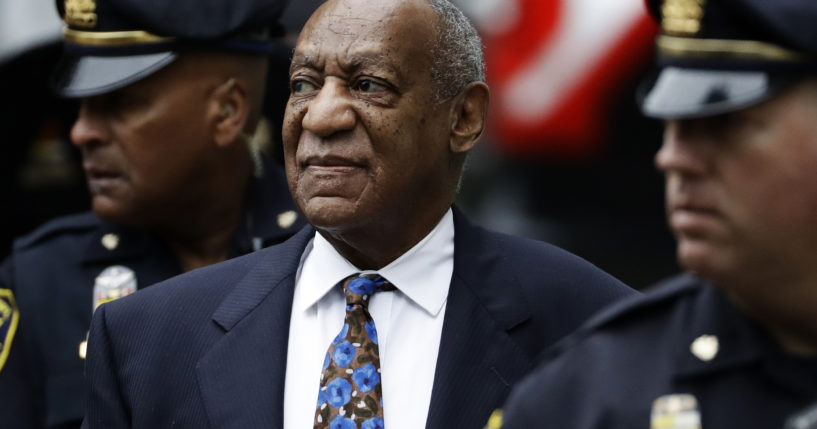 Bill Cosby arrives for his sentencing hearing at the Montgomery County Courthouse on Sept. 24, 2018, in Norristown, Pennsylvania. Prosecutors asked the U.S. Supreme Court to review the decision that overturned Cosby’s conviction. In a petition filed Monday, they wrote that courts should not equate a supposed promise made by a former prosecutor to lifetime immunity.