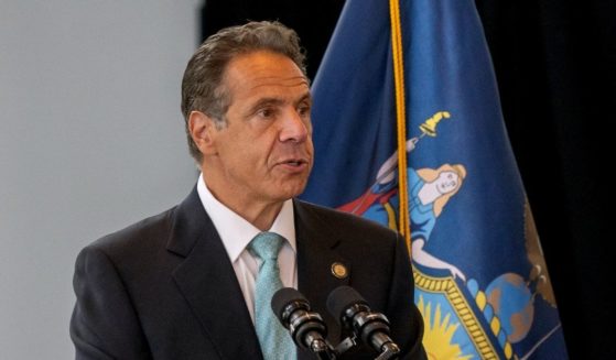 Then-New York Gov. Andrew Cuomo speaks during a new conference at One World Trade Center on June 15 in New York City.