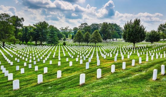 Tombstones are seen at Arlington National Cemetery in Arlington, Virginia.