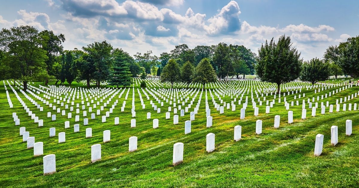 Tombstones are seen at Arlington National Cemetery in Arlington, Virginia.