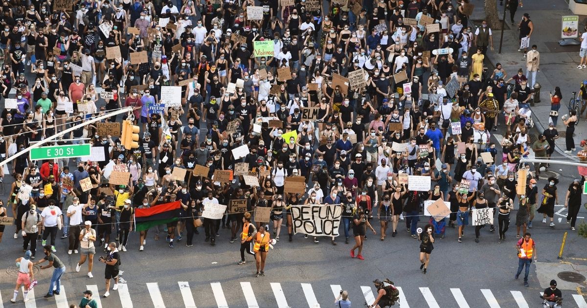 A Black Lives Matter protest with thousands participating took place in New York City, New York, on June 9, 2020.