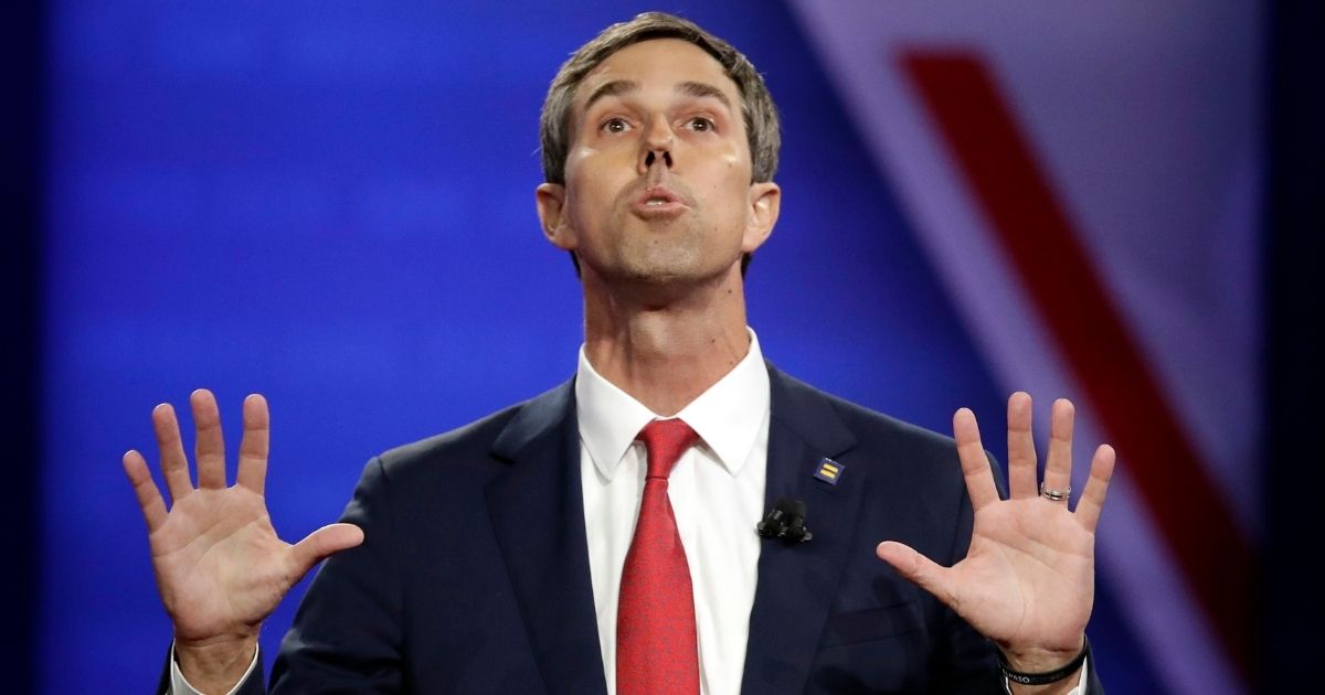 Former Democratic Texas Rep. Beto O'Rourke makes an appearance at the Power of our Pride Town Hall in Los Angeles, California, on Oct. 10, 2019 during his run for Democratic presidential candidate.