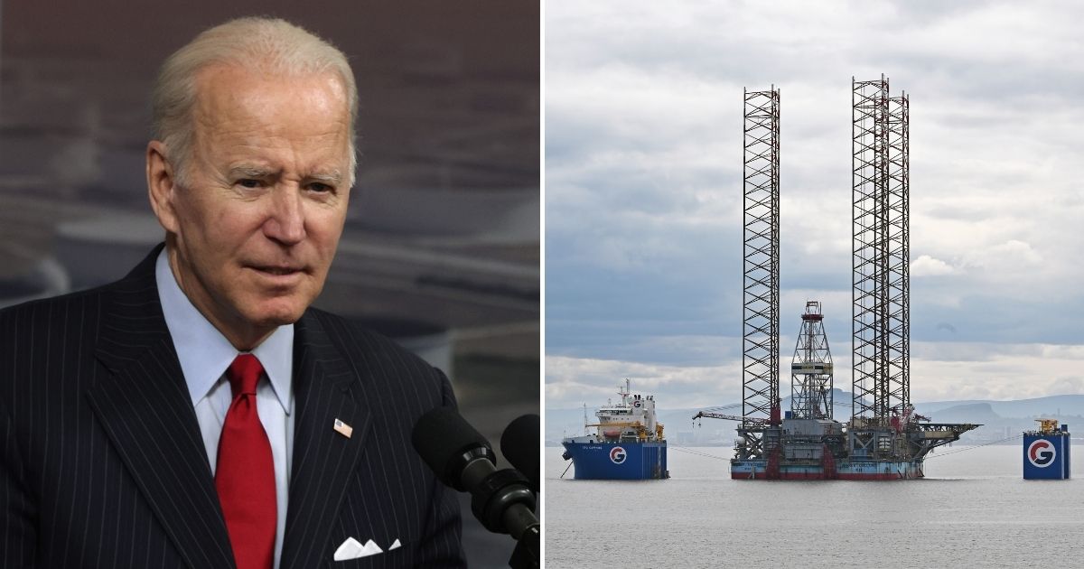 The administration of President Joe Biden, left, on Friday suggested raising the rates for energy companies to drill for oil and natural gas on public lands amid rising fuel prices.