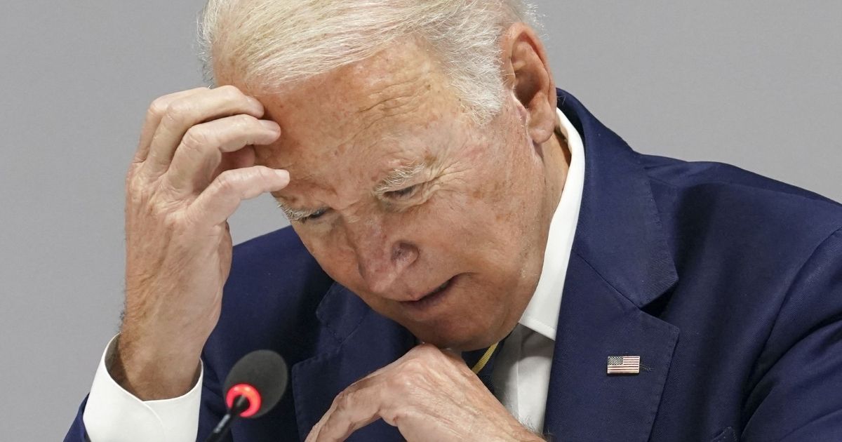President Joe Biden reacts during a meeting at the U.N. Climate Change Conference in Glasgow, Scotland, on Monday.