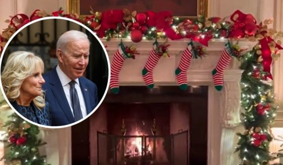 President Joe Biden and first lady Jill Biden, inset, showed off the Christmas decorations at the White House this week.