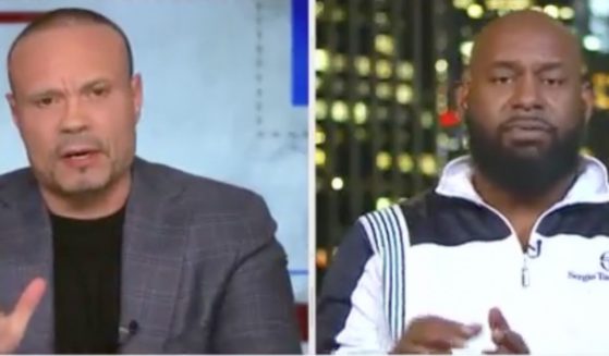 Fox News host Dan Bongino, left, interviews Hawk Newsome, the co-founder of Black Lives Matter of Greater New York, for "Unfiltered" on Saturday night.