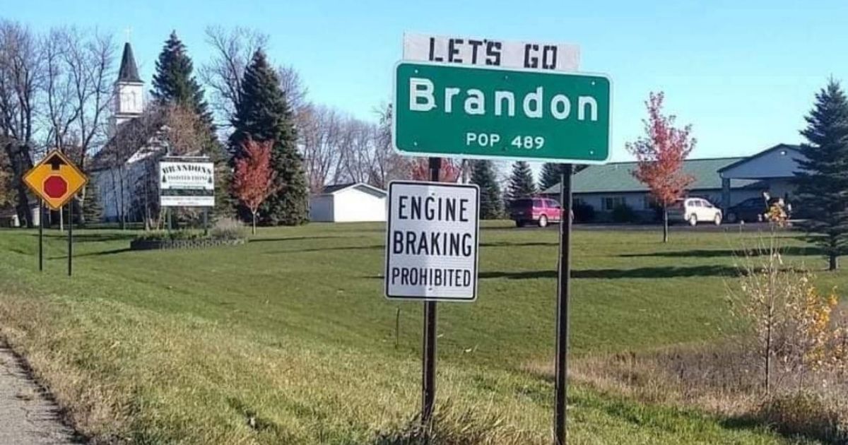 Pranksters in Brandon, Minnesota, found a creative way to criticize President Joe Biden.
