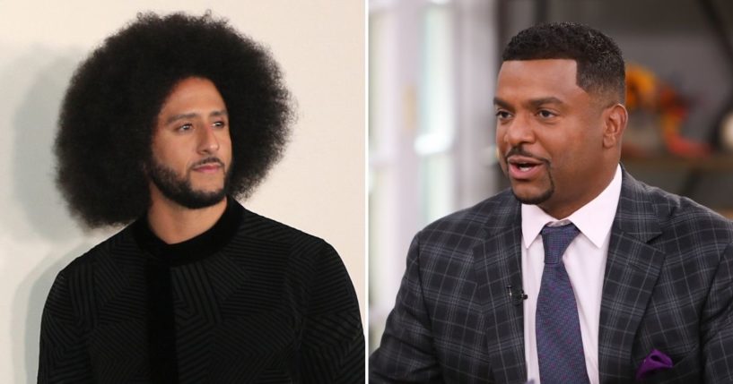 Former NFL player Colin Kaepernick, left, claims white people love black television characters like Carlton Banks from 