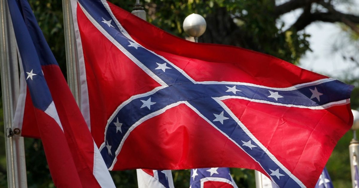 A Confederate battle flag flies in Mountain Creek, Alabama, on July 19, 2011.