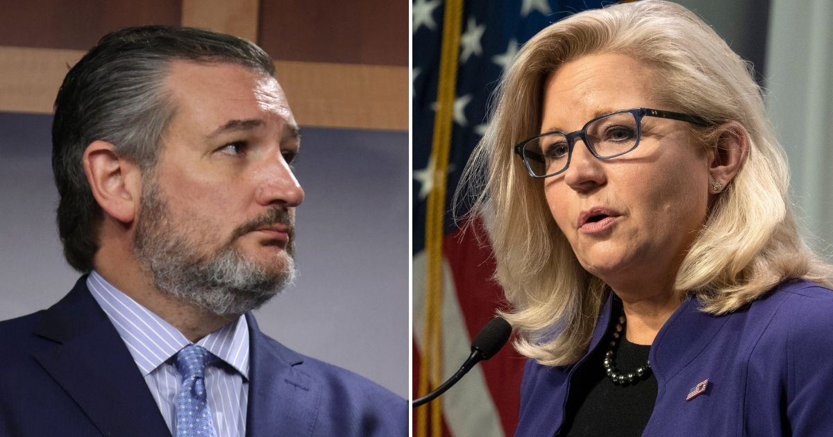 Republican Rep. Liz Cheney of Wyoming, right, daughter of former Vice President Dick Cheney, spoke last week in New Hampshire, prompting CNN to speculate whether she may become a US presidential candidate in the 2024 race. That led to an immediate negative reaction from Texas Sen. Ted Cruz, left.