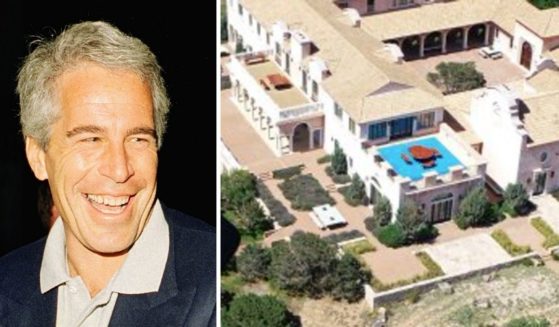 Jefferey Epstein poses for a photo at the Mar-a-Lago Club in Palm Beach, Florida, on Feb. 12, 2000. This is an birds-eye view of Epstein's Zorro Ranch located in New Mexico.