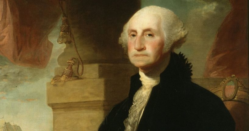 George Washington is shown in a portrait painting by Constable-Hamilton, in 1794.