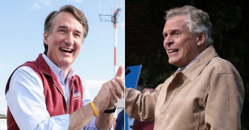 Virginia gubernatorial candidates Glenn Youngkin, left, and former Democratic Gov. Terry McAuliffe are locked in a tight race.