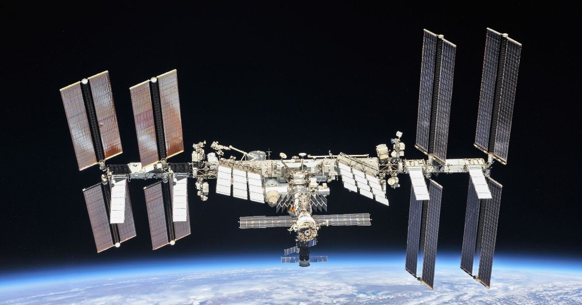The International Space Station, seen in an undated file photo, was reportedly endangered when the Russians destroyed a satellite over the weekend during a secret weapons test.