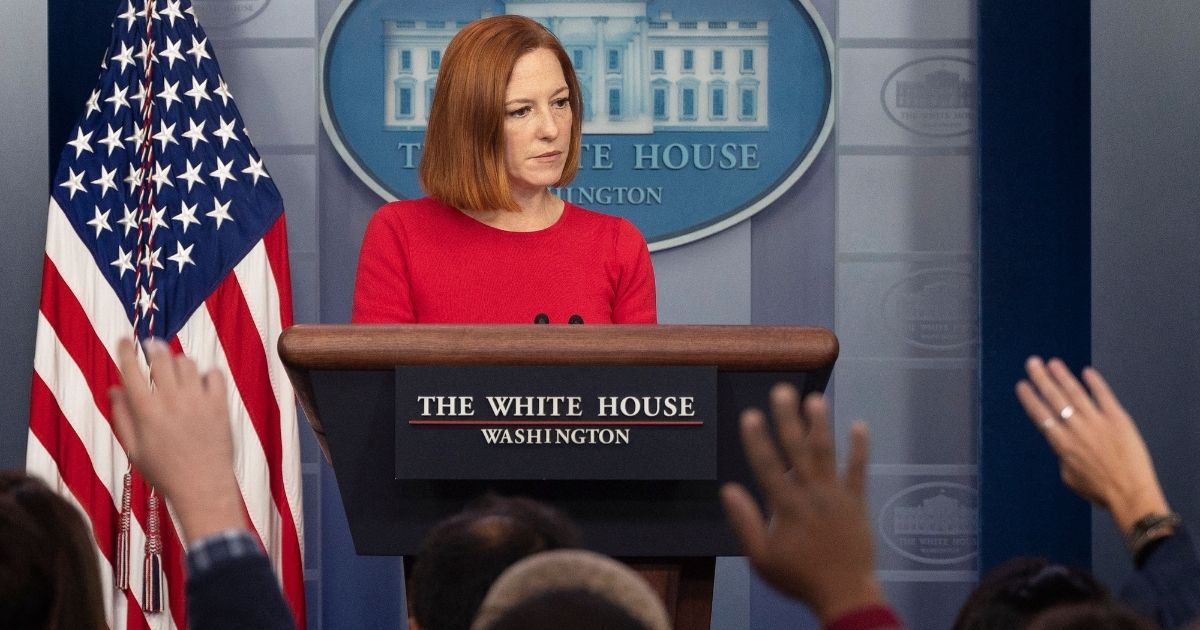 White House press secretary Jen Psaki speaks during the daily news briefing at the White House in Washington, D.C., on Friday.