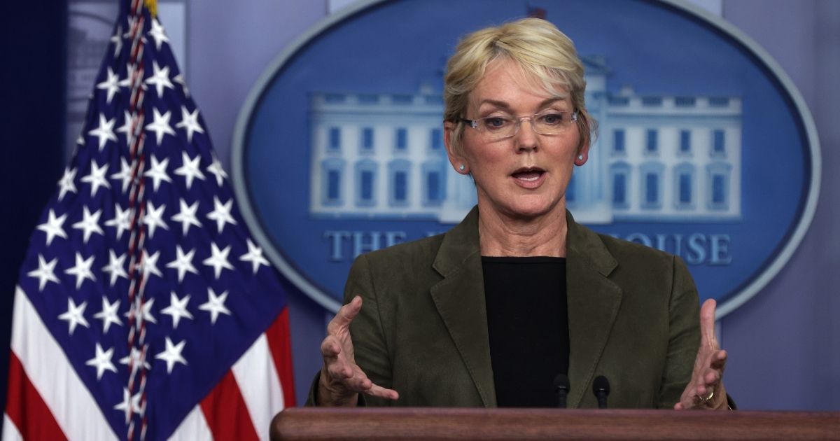 Secretary of Energy Jennifer Granholm speaks during a White House daily news briefing on Tuesday in Washington, D.C.