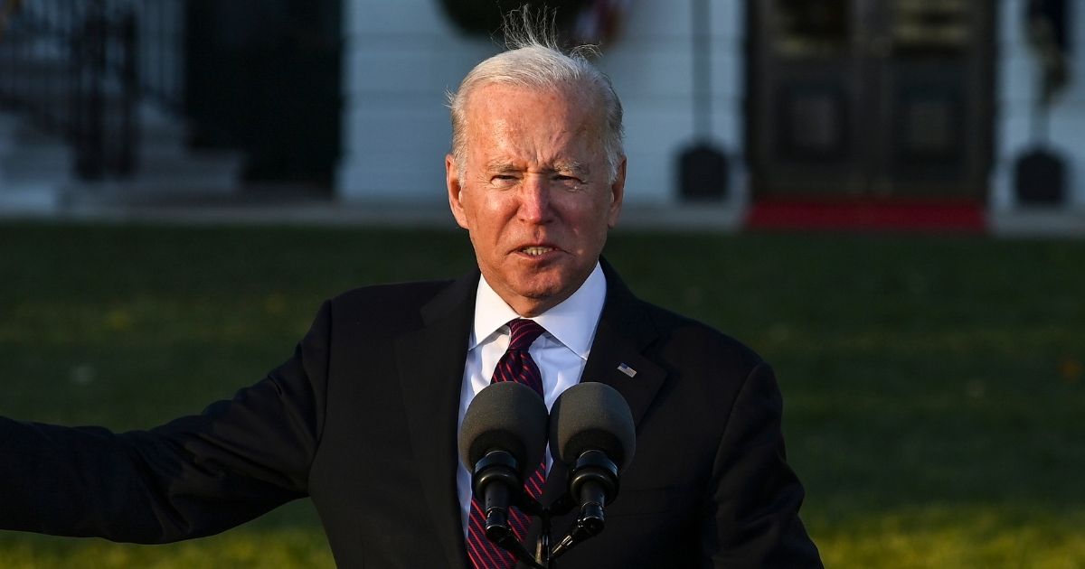President Joe Biden delivers remarks before signing the Infrastructure Investment and Jobs Act during a ceremony on the South Lawn at the White House on Monday in Washington, D.C.