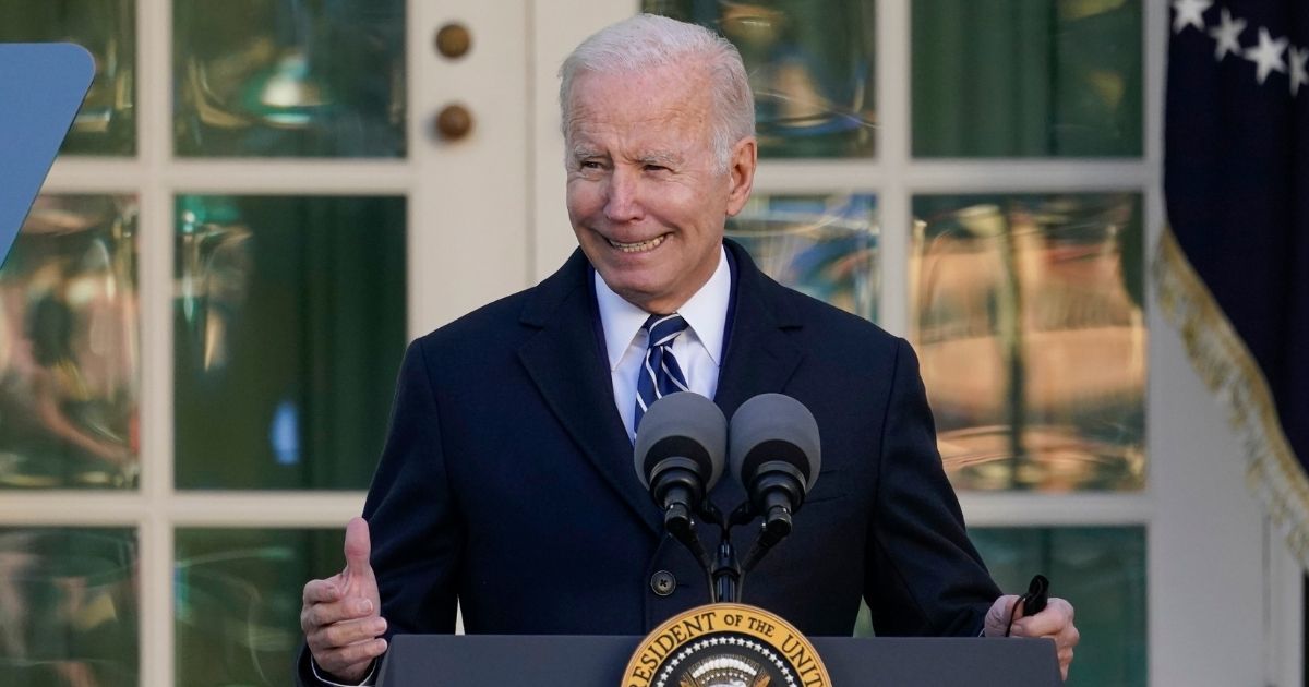 President Joe Biden speaks during a ceremony in the Rose Garden of the White House, in Washington, D.C., on Friday.