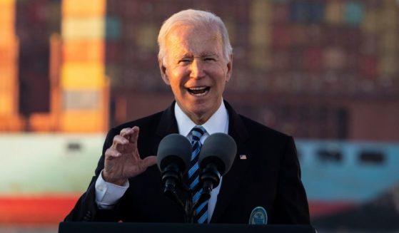 President Joe Biden speaks about the recently passed $1.2 trillion infrastructure legislation at the Port of Baltimore in Maryland on Wednesday.