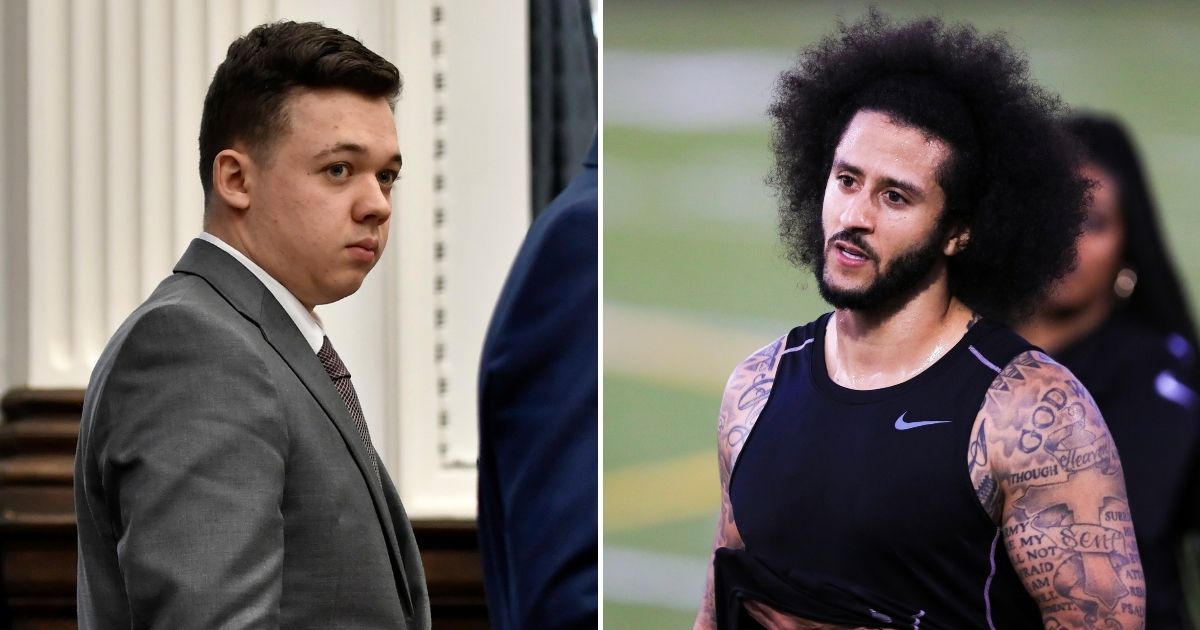 Former NFL quarterback Colin Kaepernick, right, vented on Twitter after Kyle Rittenhouse was found not guilty of all charges against him on Friday.