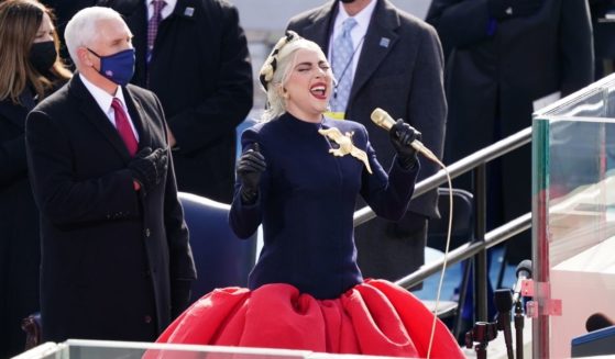 Lady Gaga sings the national anthem during President Joe Biden's inauguration ceremony at the U.S. Capitol on Jan, 20 in Washington, D.C.