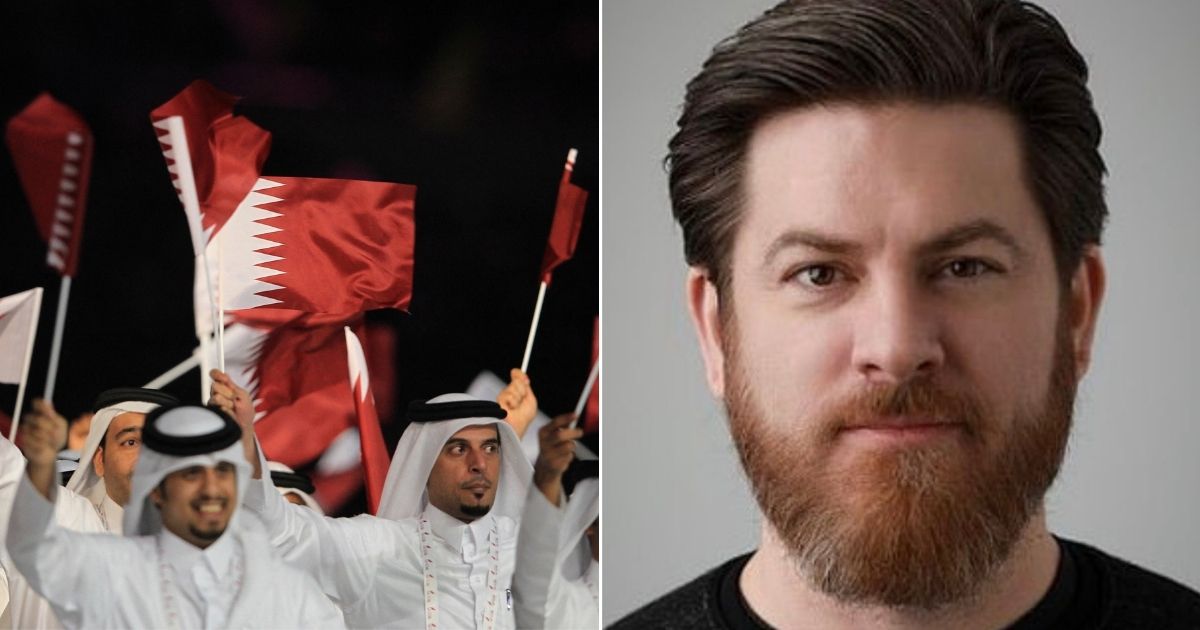 At left, members of the Qatari team wave national flags during the opening ceremony of the Pan Arab Games in the gulf emirate's capital, Doha, on Dec. 9, 2011. At right is former CIA agent Kevin Chalker, CEO of Global Risk Advisors.