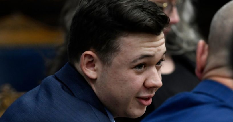 Kyle Rittenhouse, seen during his trial earlier this month, has been encouraged to consider suing President Joe Biden over a Twitter post imlying the teen was a white supremacist.