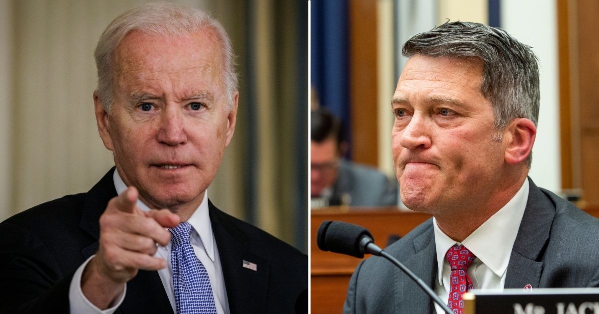 President Joe Biden, left, speaks during a news conference at the White House on Saturday in Washington, D.C. Rep. Ronny Jackson reacts during a House Armed Services Committee hearing at the U.S. Capitol on Sept. 29 in Washington, D.C.