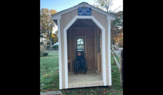 Construction students at Westerly High School in Westerly, Rhode Island, built a bus stop for a 5-year-old boy who uses a wheelchair.