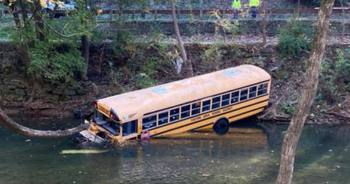 A school bus crashed into a river