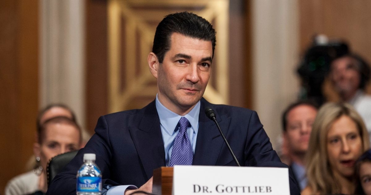 Scott Gottlieb, then the FDA commissioner-designate, testifies during a Senate Health, Education, Labor and Pensions Committee hearing on April 5, 2017, at on Capitol Hill in Washington, D.C.