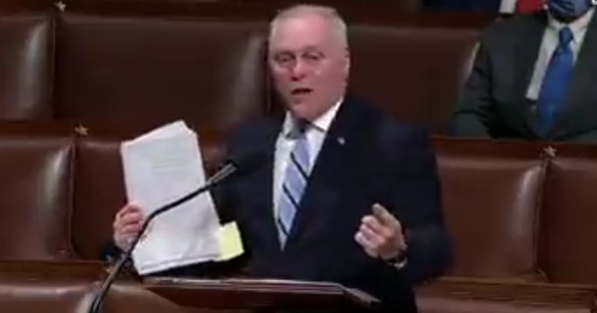 House Minority Whip Steve Scalise, a Republican from Louisiana, spoke out against the Biden administration's spending bill before it passed late Friday night. There were so many objectionable portions of the bill that Scalise remarked on Twitter, 'No wonder they're doing it in the dark of night.'