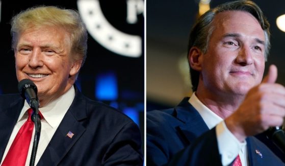 Former President Donald Trump, left, speaks at the Turning Point Action gathering in Phoenix, Arizona, on July 24. Virginia Gov.-elect Glenn Youngkin speaks to his election night party attendees in Chantilly, Virginia, on Wednesday morning.