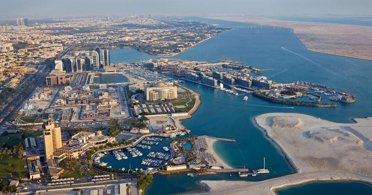 The harbors of Abu Dhabi, United Arab Emirates, are seen in this undated file photo. The US reportedly learned this spring that China was constructing an military installation in the region, but work has apparently halted on the project in response to US diplomatic pressure.