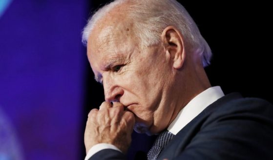 Then-Democratic U.S. presidential candidate and former Vice President Joe Biden pauses while speaking at the SEIU Unions for All Summit on Oct. 4, 2019, in Los Angeles, California.