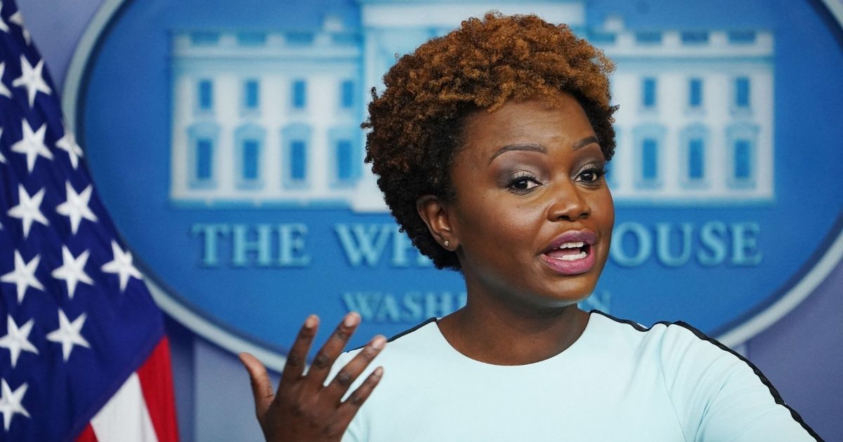 White House deputy press secretary Karine Jean-Pierre speaks during the daily briefing in the Brady Briefing Room of the White House in Washington, D.C. on Monday.