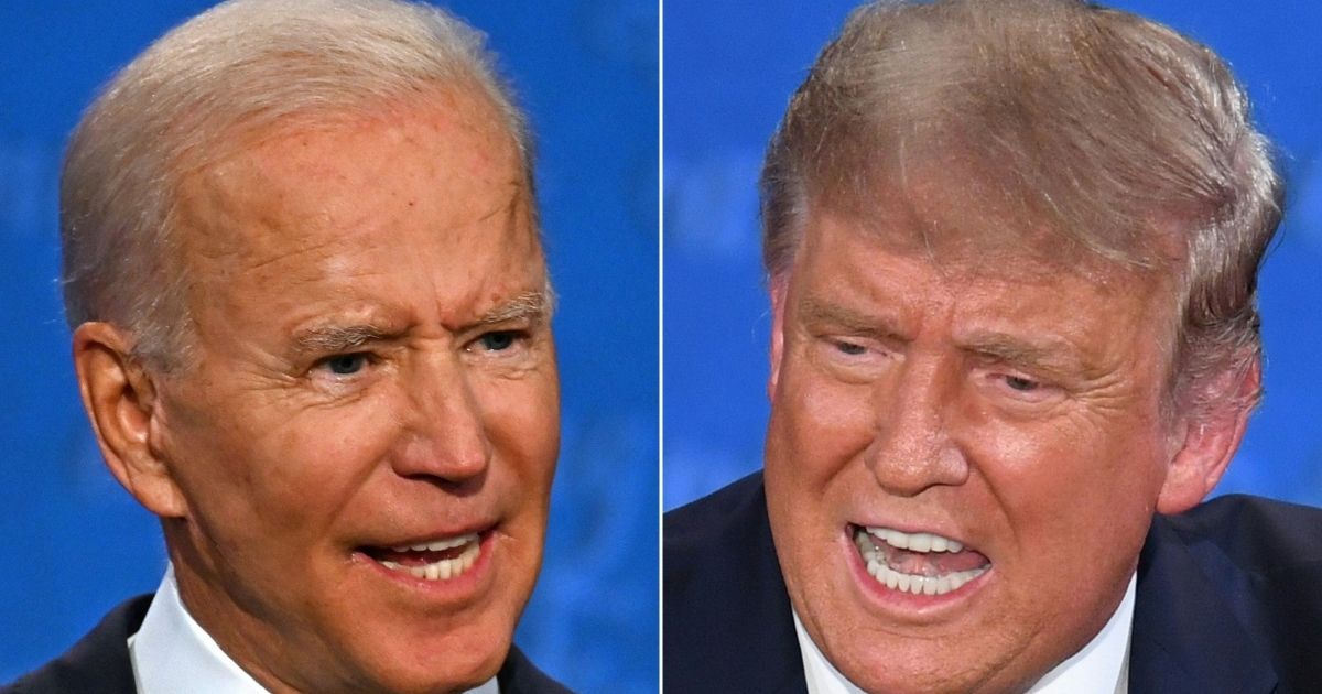 This combination of pictures shows Democratic presidential candidate and then-former Vice President Joe Biden, left, and then-President Donald Trump speaking during the first presidential debate at the Case Western Reserve University and Cleveland Clinic in Cleveland, Ohio, on Sept, 29, 2020.