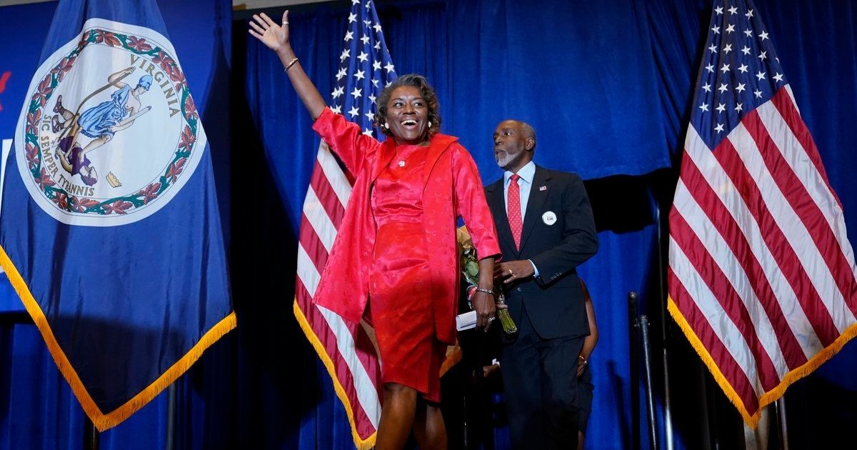 Virginia Republican Lt. Governor candidate Winsome Sears after being projected winner on Nov. 2.