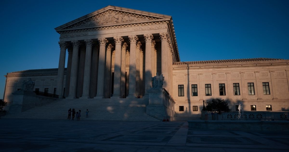 The Supreme Court is seen at sunset on Capitol Hill in Washington, D.C., on Oct. 21.
