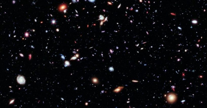 An image from the European Space Agency shows thousands of galaxies captured by the Hubble Space Telescope in observations from 2002-2009.