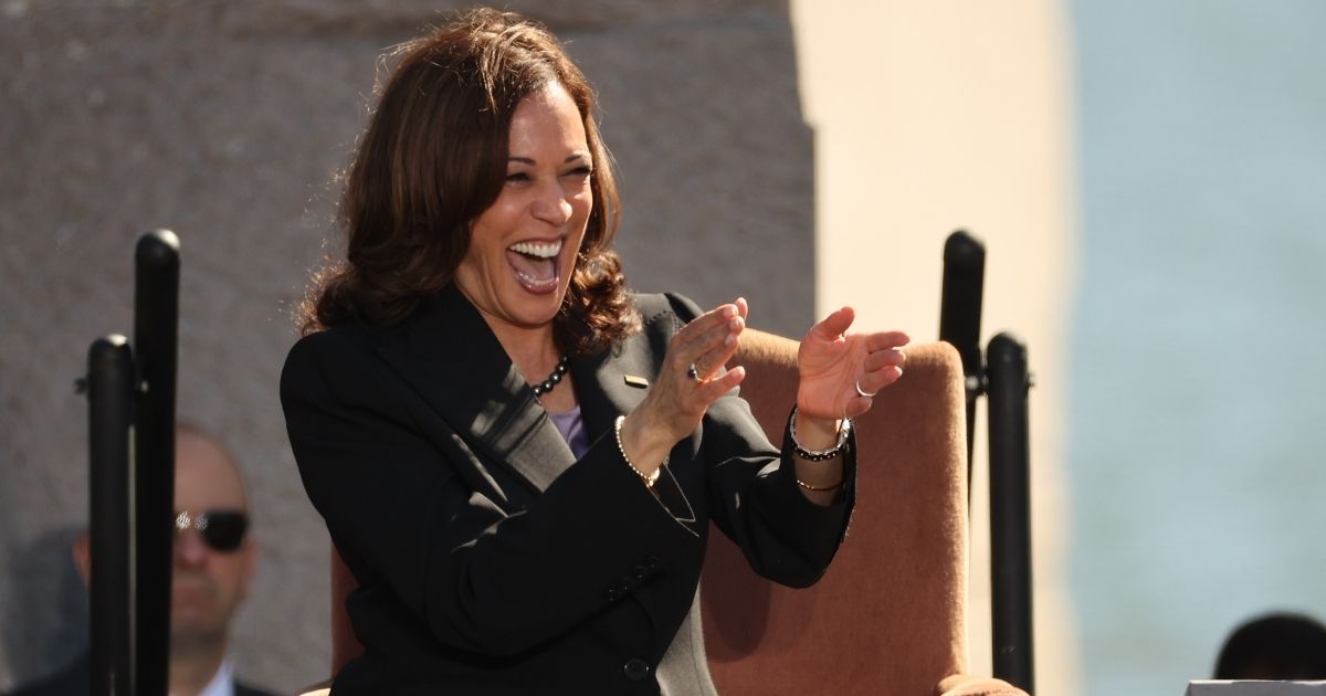 Vice President Kamala Harris attends the 10th anniversary celebration of the Martin Luther King, Jr. Memorial near the Tidal Basin on the National Mall in Washington, D.C., on Oct. 21.