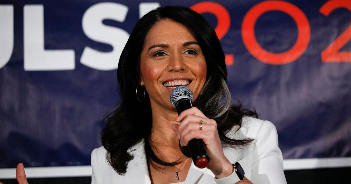 Tulsi Gabbard holds a Town Hall meeting on Super Tuesday Primary night in Detroit, on March 3, 2020.