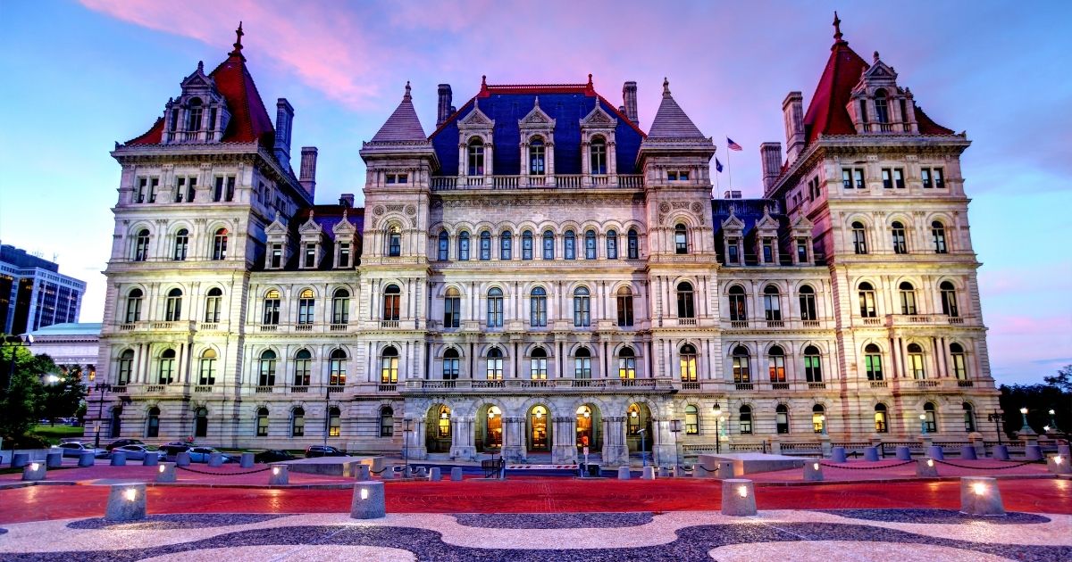 The New York state Capitol building in Albany.