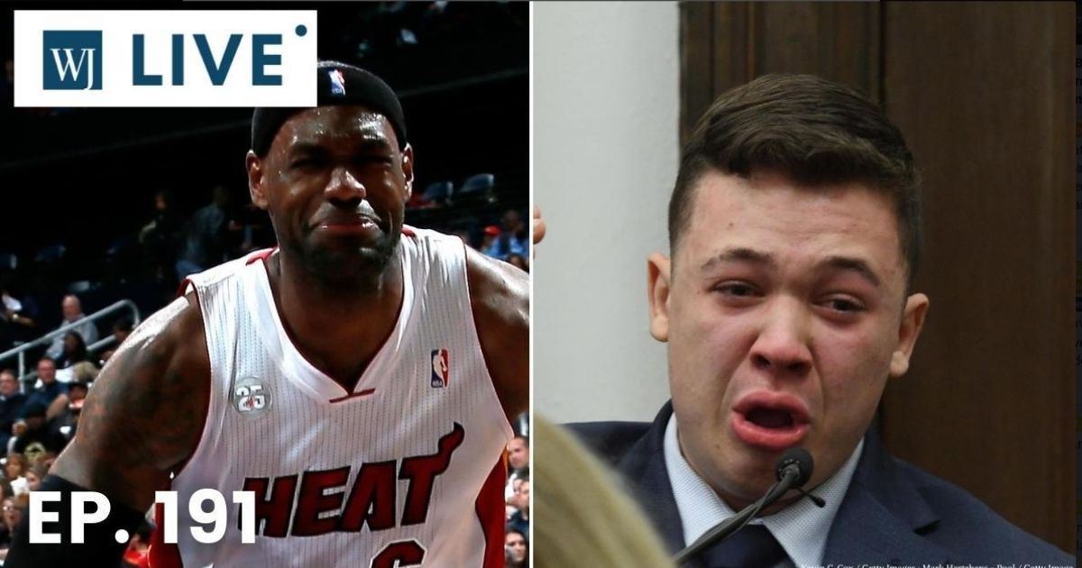 NBA player LeBron James, left, made fun of Kyle Rittenhouse on Twitter for crying during the 18-year-old's murder trial.