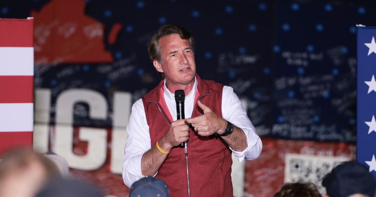 Virginia Republican gubernatorial candidate Glenn Youngkin speaks at a campaign rally on Sunday in Abingdon, Virginia.